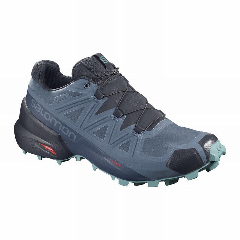 Chaussures De Trail Running Salomon Femme Bleu / Bleu Marine - Salomon SPEEDCROSS 5 GORE-TEX - Franc